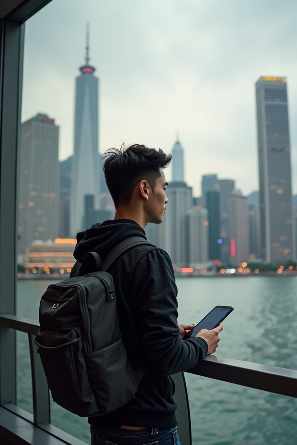 man as digital nomad in Hong Kong