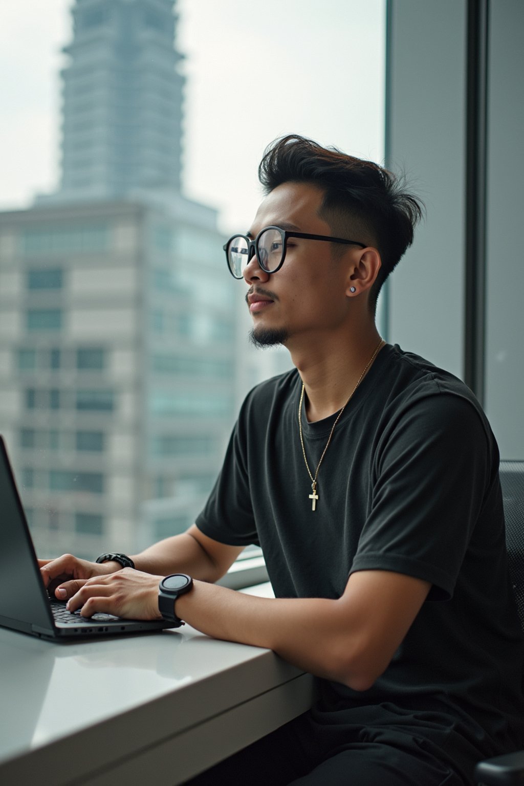 man as digital nomad in Kuala Lumpur