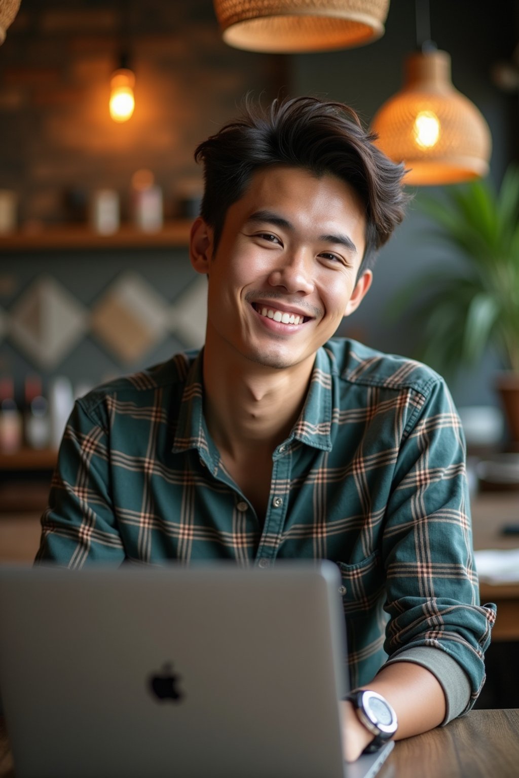 man as digital nomad in Chiang Mai in front of coworking