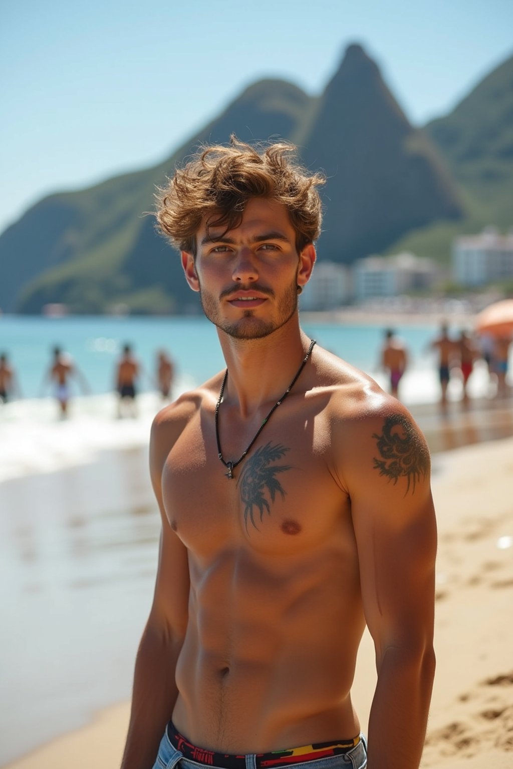 man as digital nomad in Rio de Janeiro at Ipanema Beach