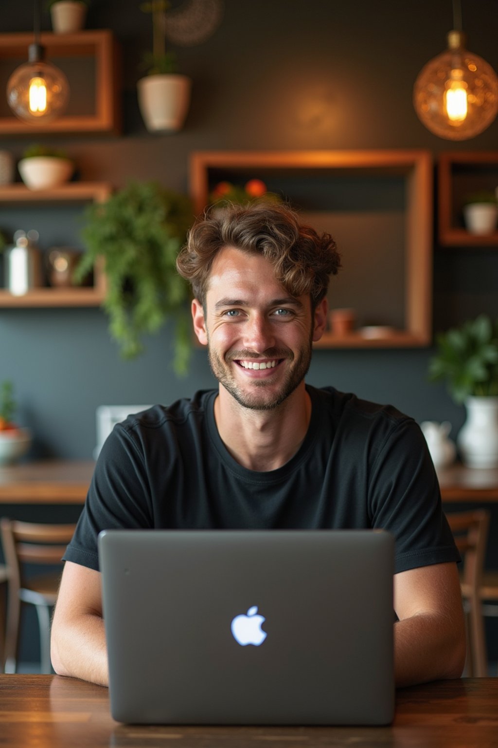 man as digital nomad in Chiang Mai in front of coworking