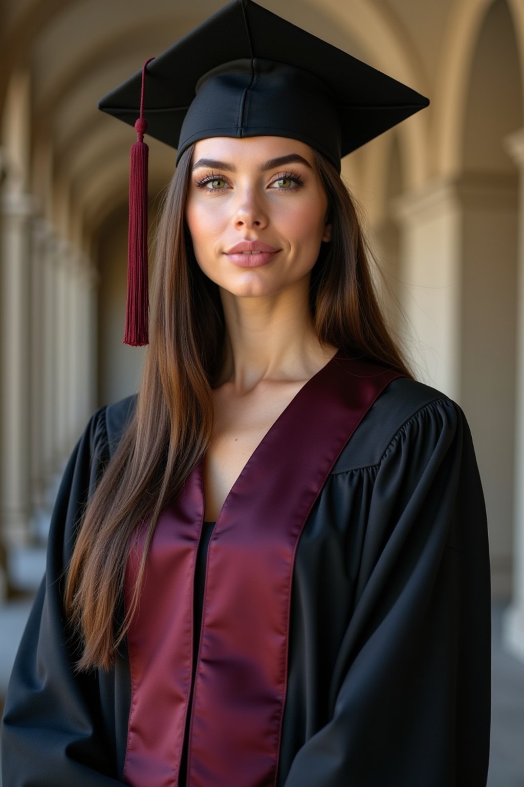 a graduate woman in their academic gown