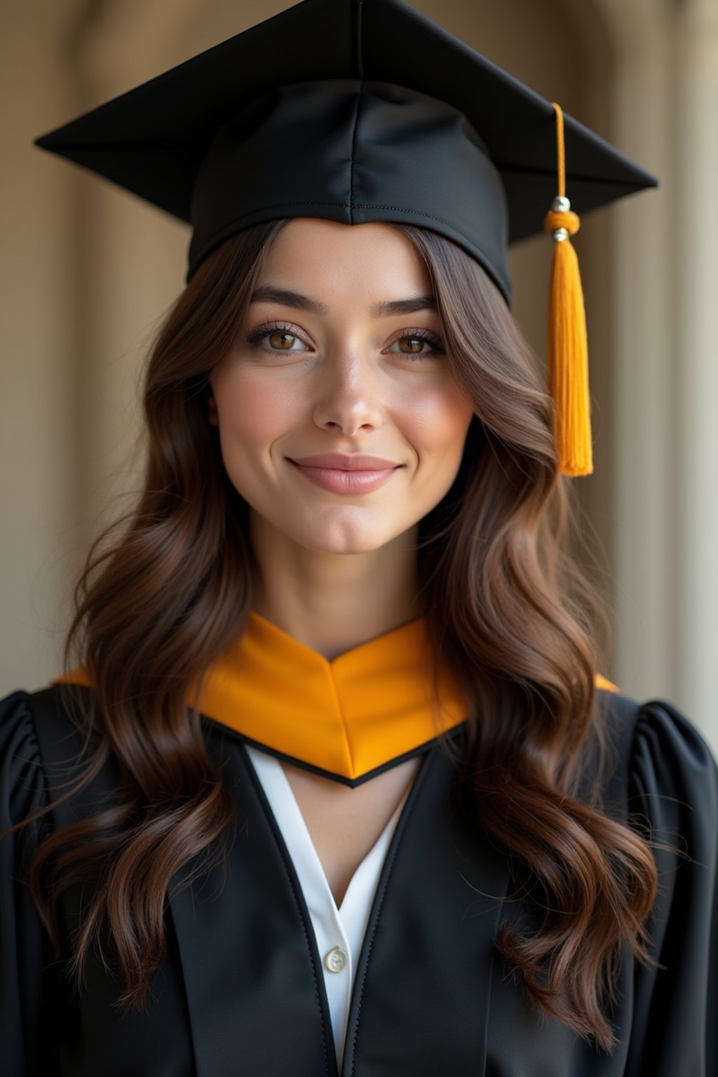 a graduate woman in their academic gown