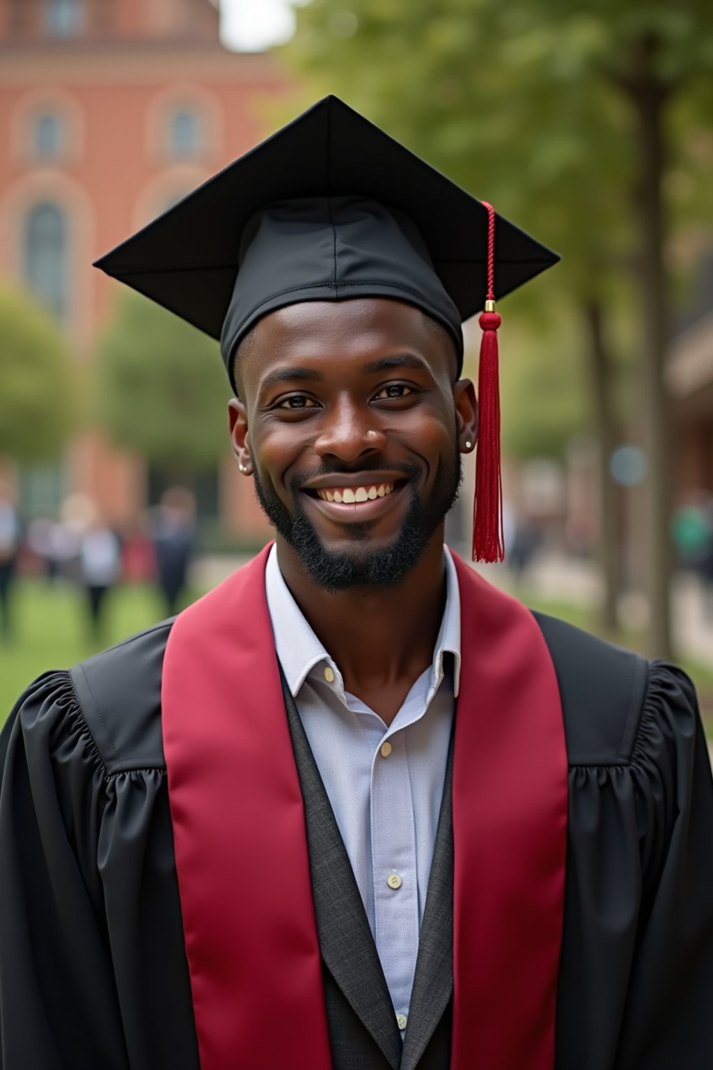 a graduate man in their academic gown