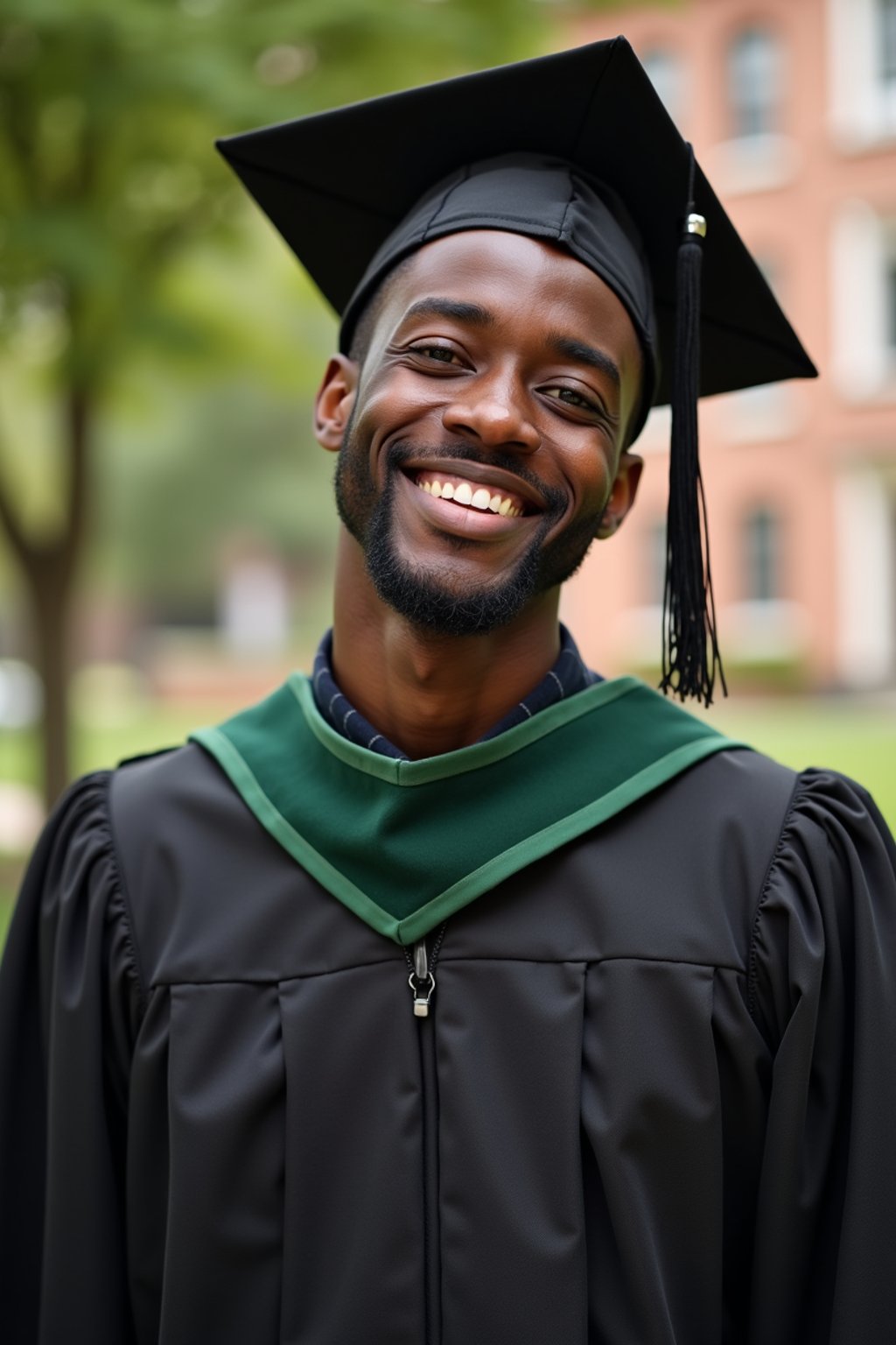 a graduate man in their academic gown