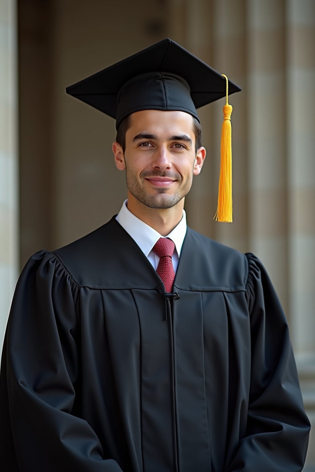 a graduate man in their academic gown