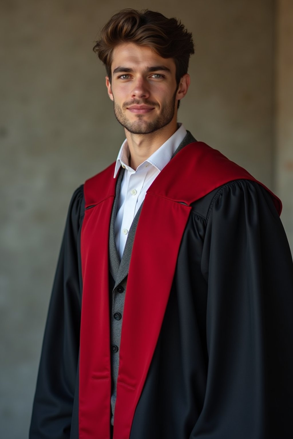 a graduate man in their academic gown