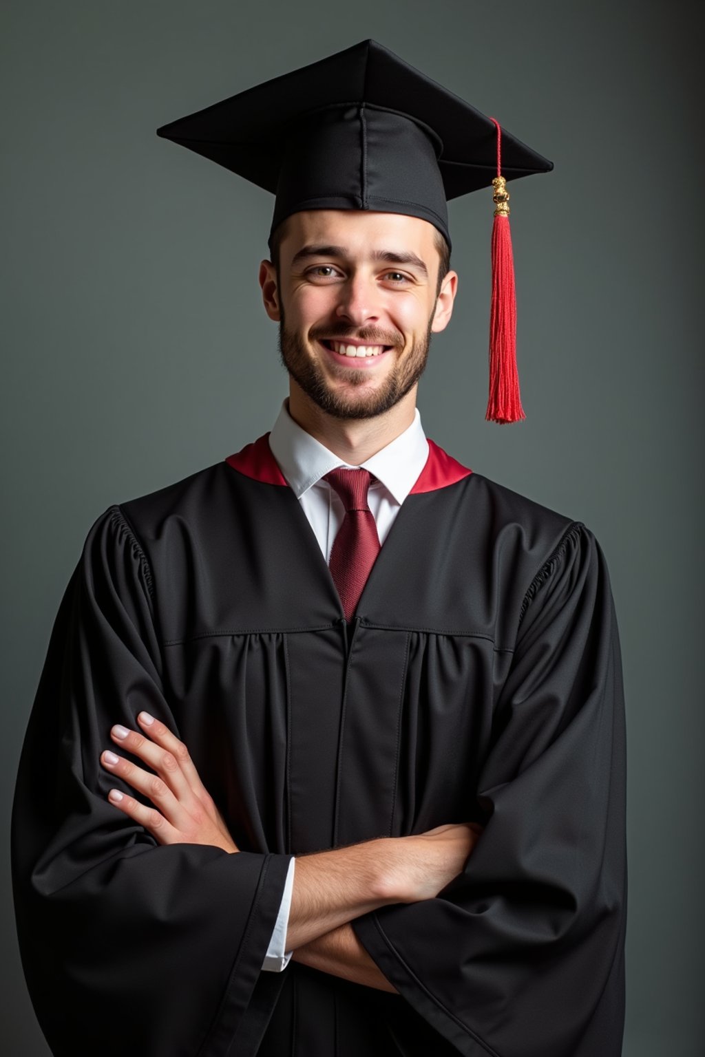 a graduate man in their academic regalia