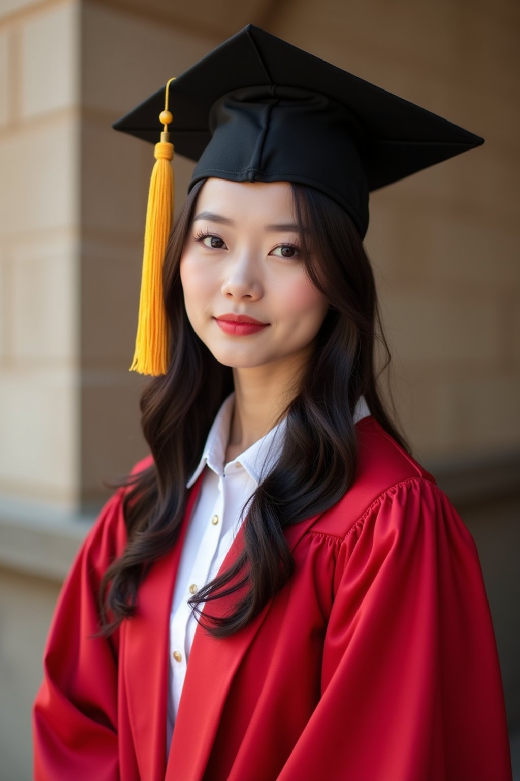 a graduate woman wearing their academic regalia