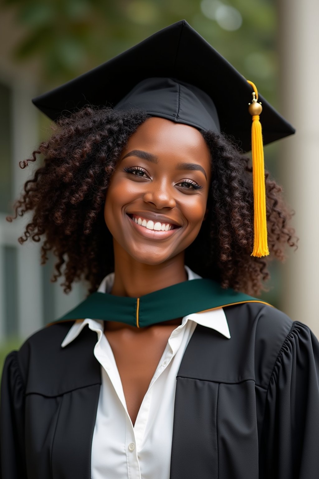 a graduate woman in their academic gown