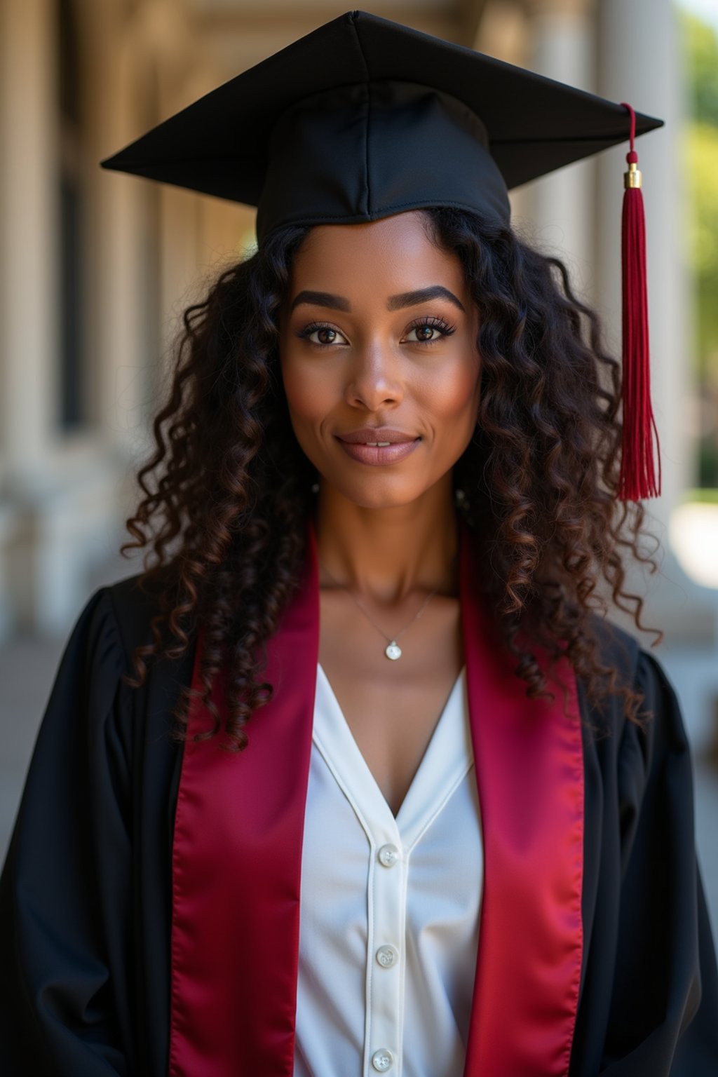 a graduate woman in their academic regalia