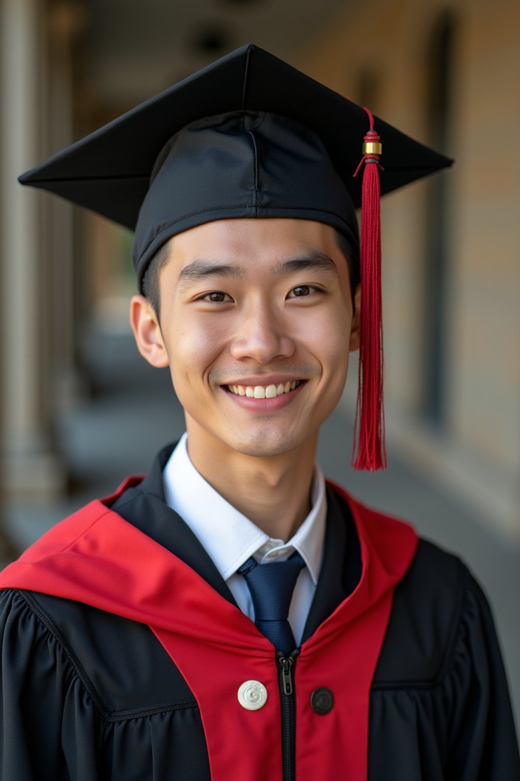 a graduate man in their academic regalia