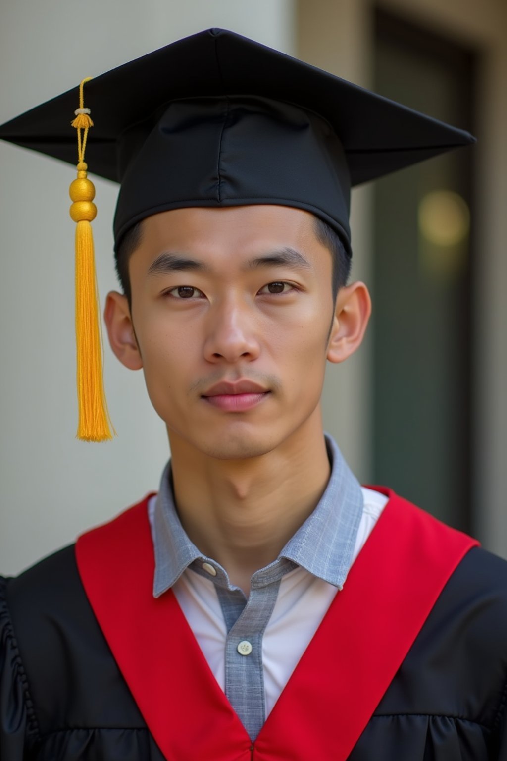 a graduate man wearing their academic regalia