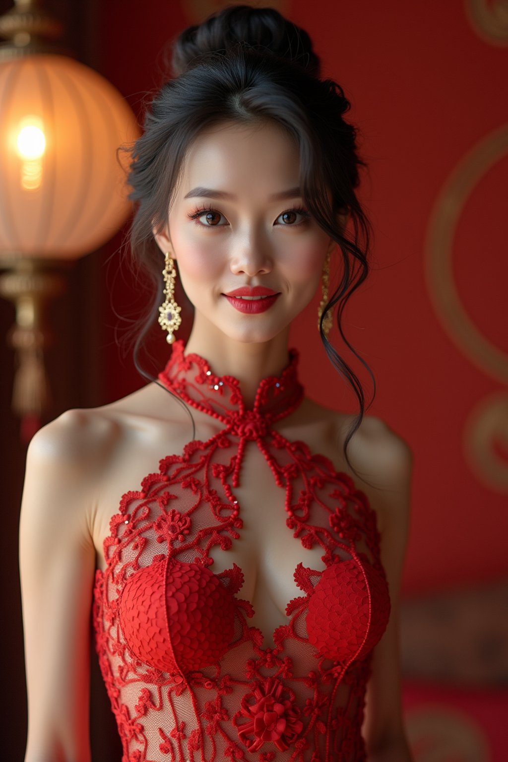 an elegant  feminine woman attending a formal event