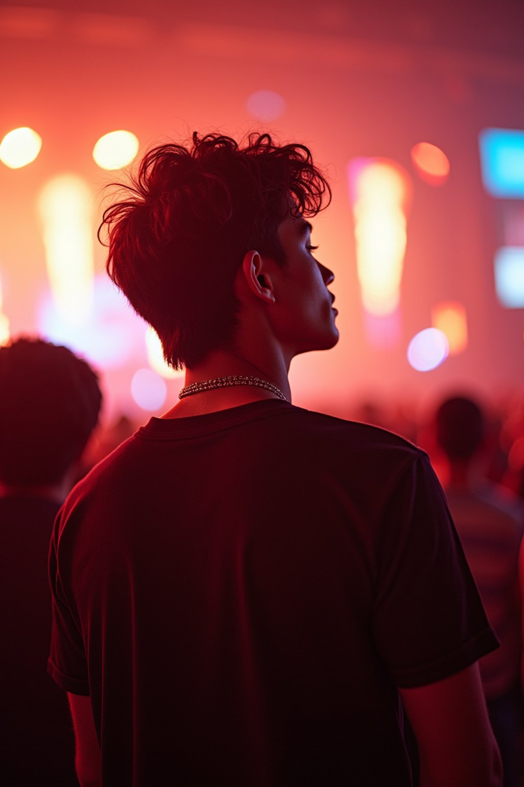 masculine  man enjoying a concert or music festival