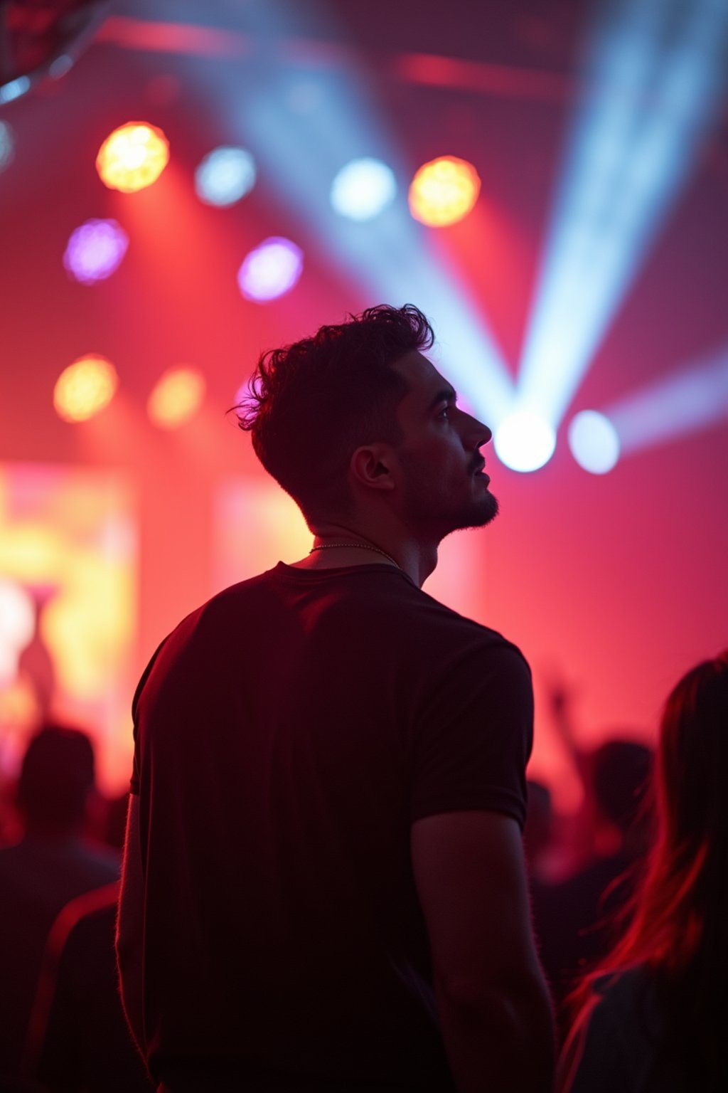 masculine  man enjoying a concert or music festival