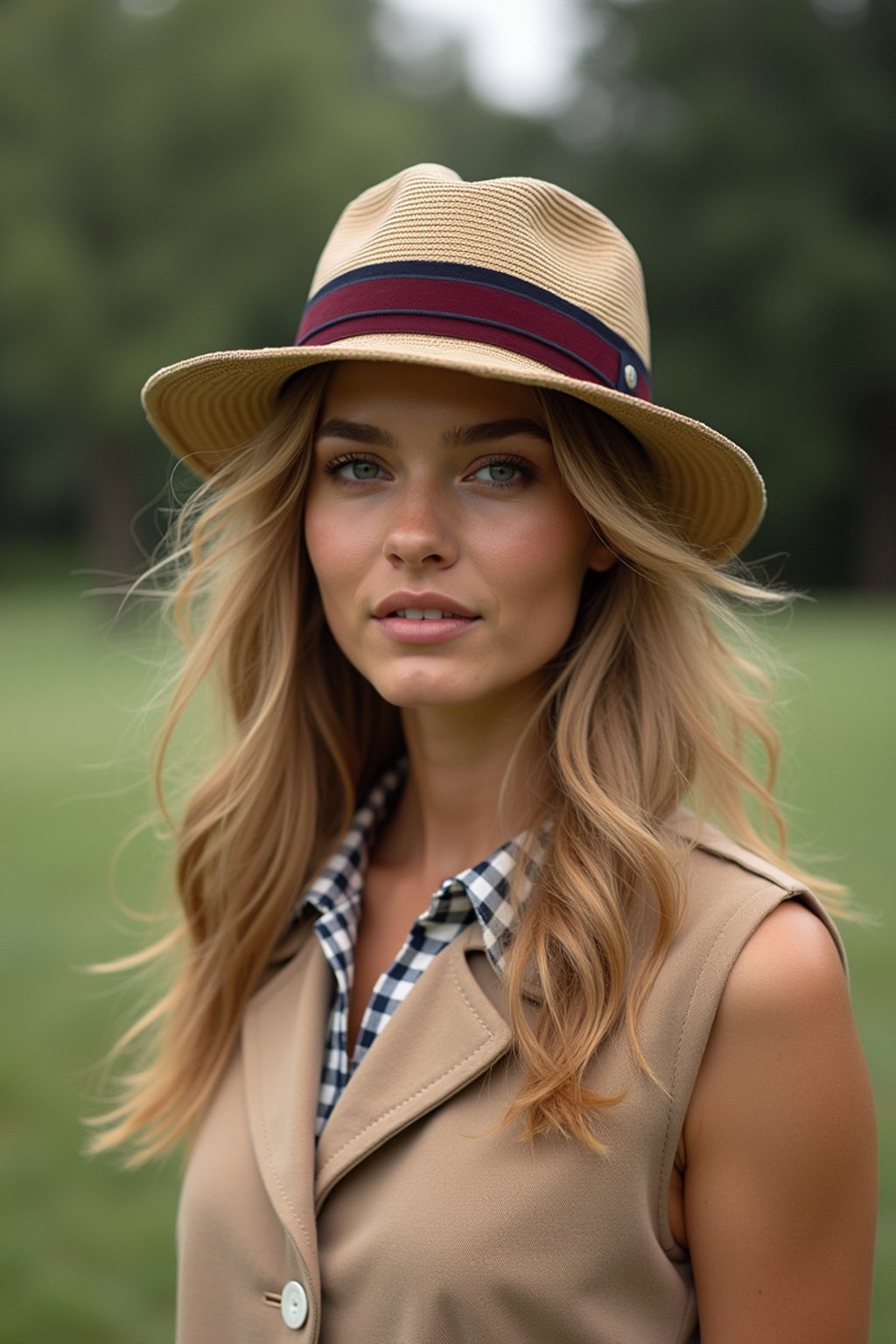 a woman in preppy style, old money aesthetic, posh style, elite school stlye, luxurious style, gossip girl neo-prep style, ralph lauren style, country club style, ivy league style