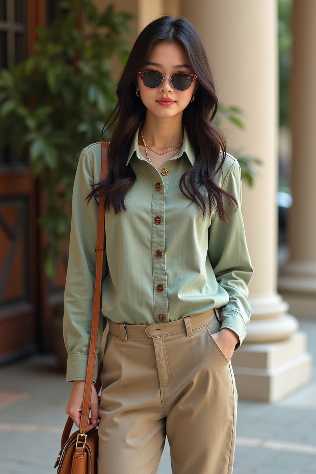 a woman in preppy style, old money aesthetic, posh style, elite school stlye, luxurious style, gossip girl neo-prep style, ralph lauren style, country club style, ivy league style