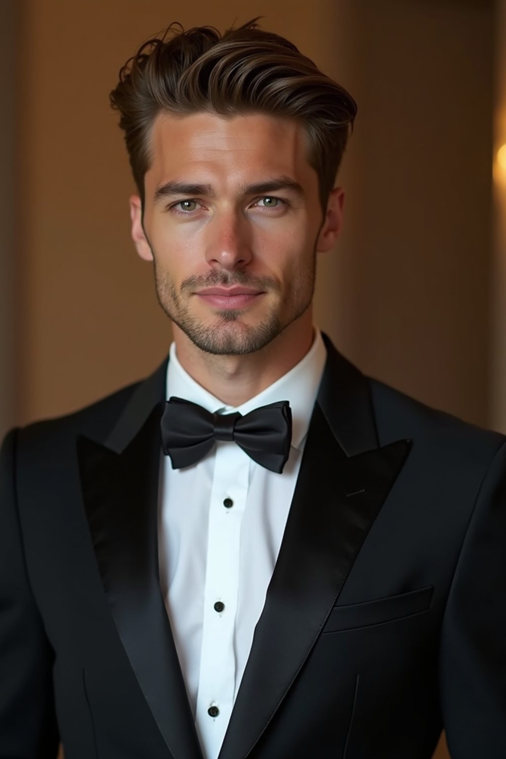 an elegant masculine  man attending a formal event