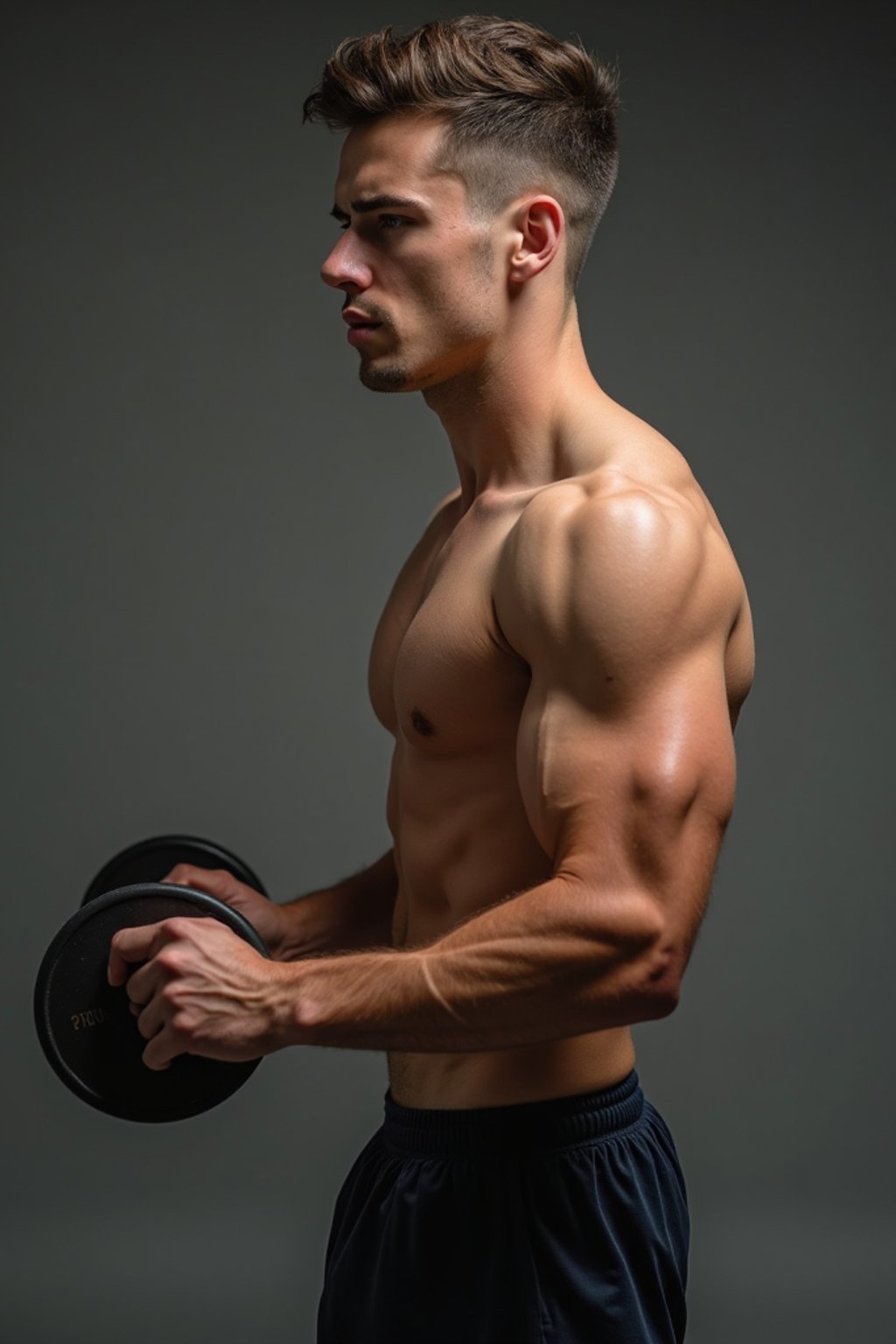 a confident masculine  man engaging in a fitness routine