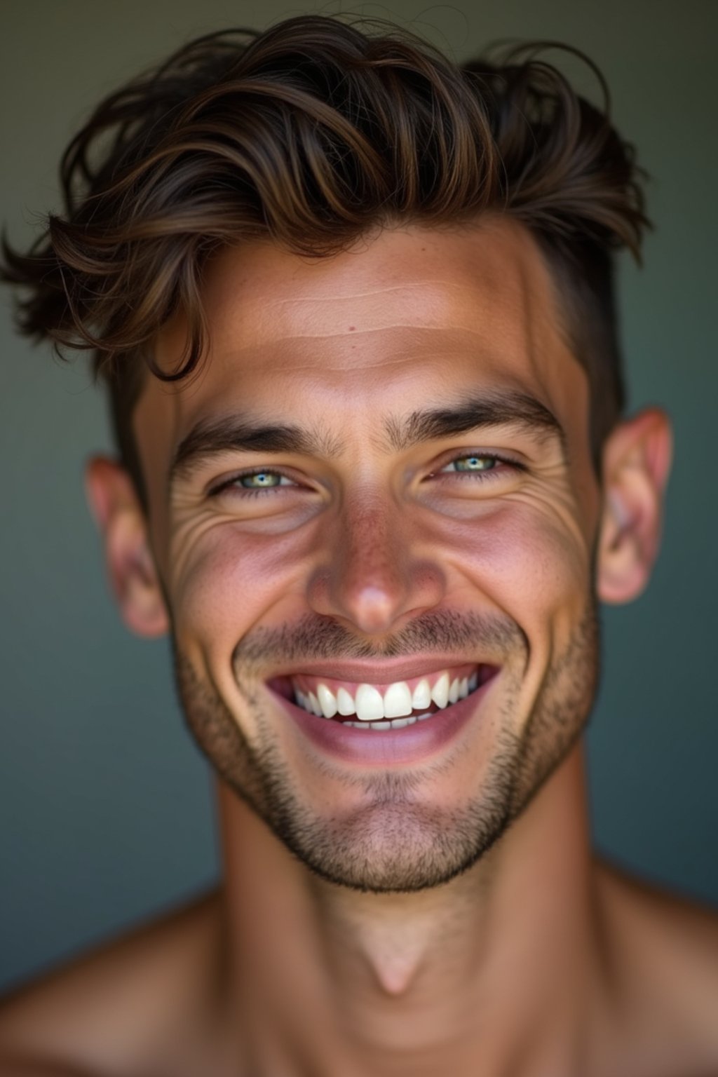 an attractive masculine  man with a captivating smile