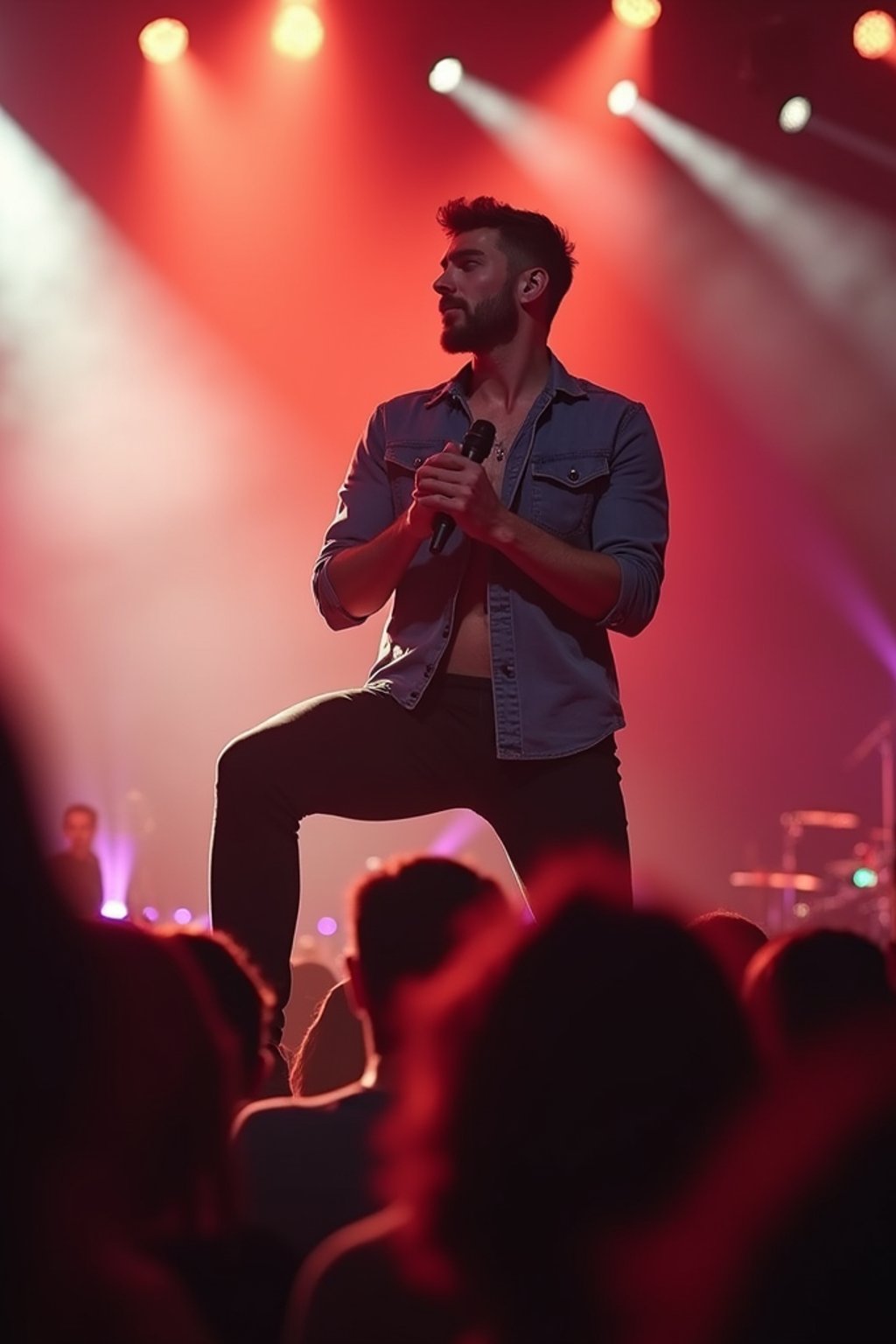 masculine  man enjoying a concert or music festival