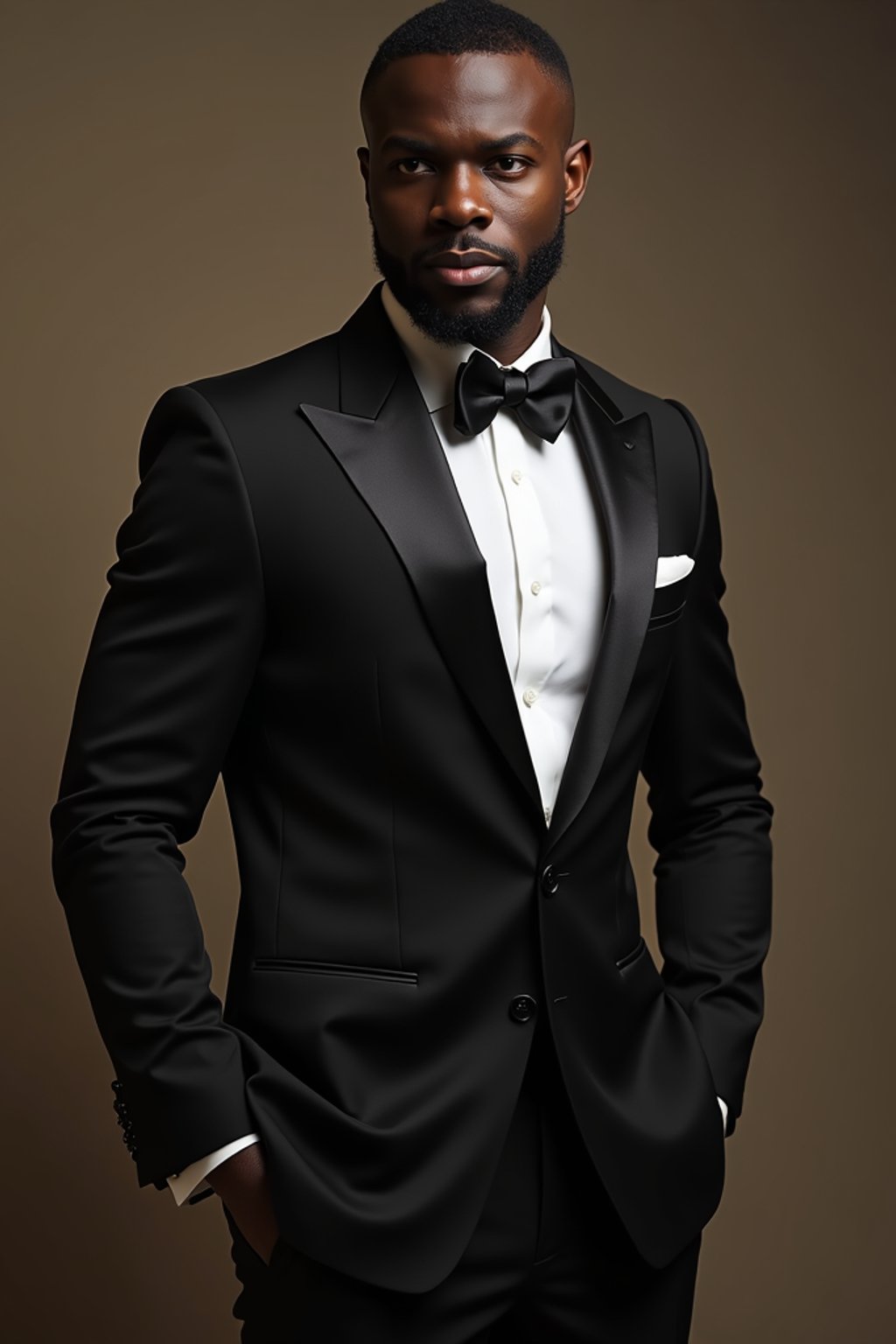 an alluring masculine  man dressed in elegant evening wear