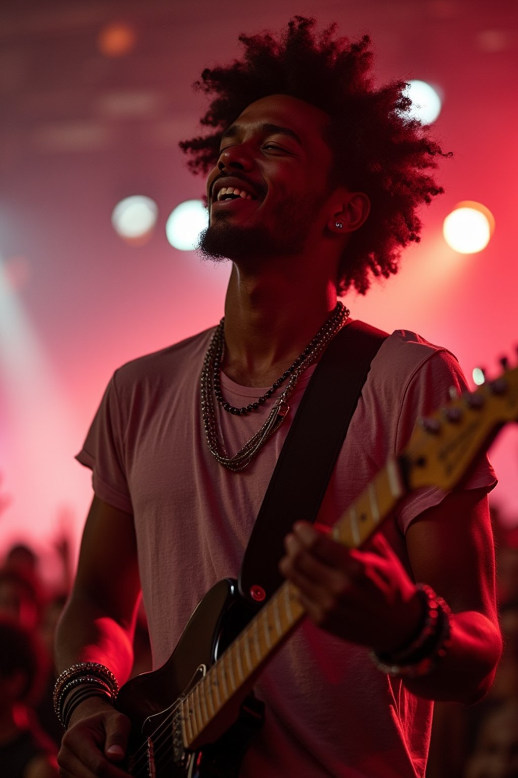 masculine  man enjoying a concert or music festival