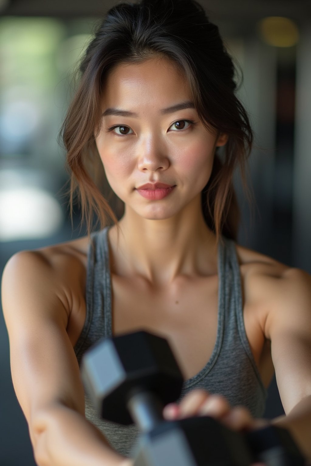 a confident  feminine woman engaging in a fitness routine