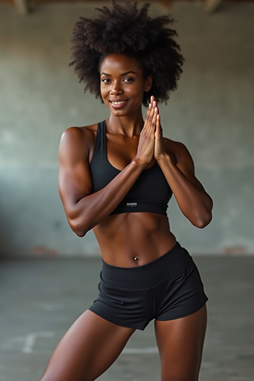 a confident  feminine woman engaging in a fitness routine