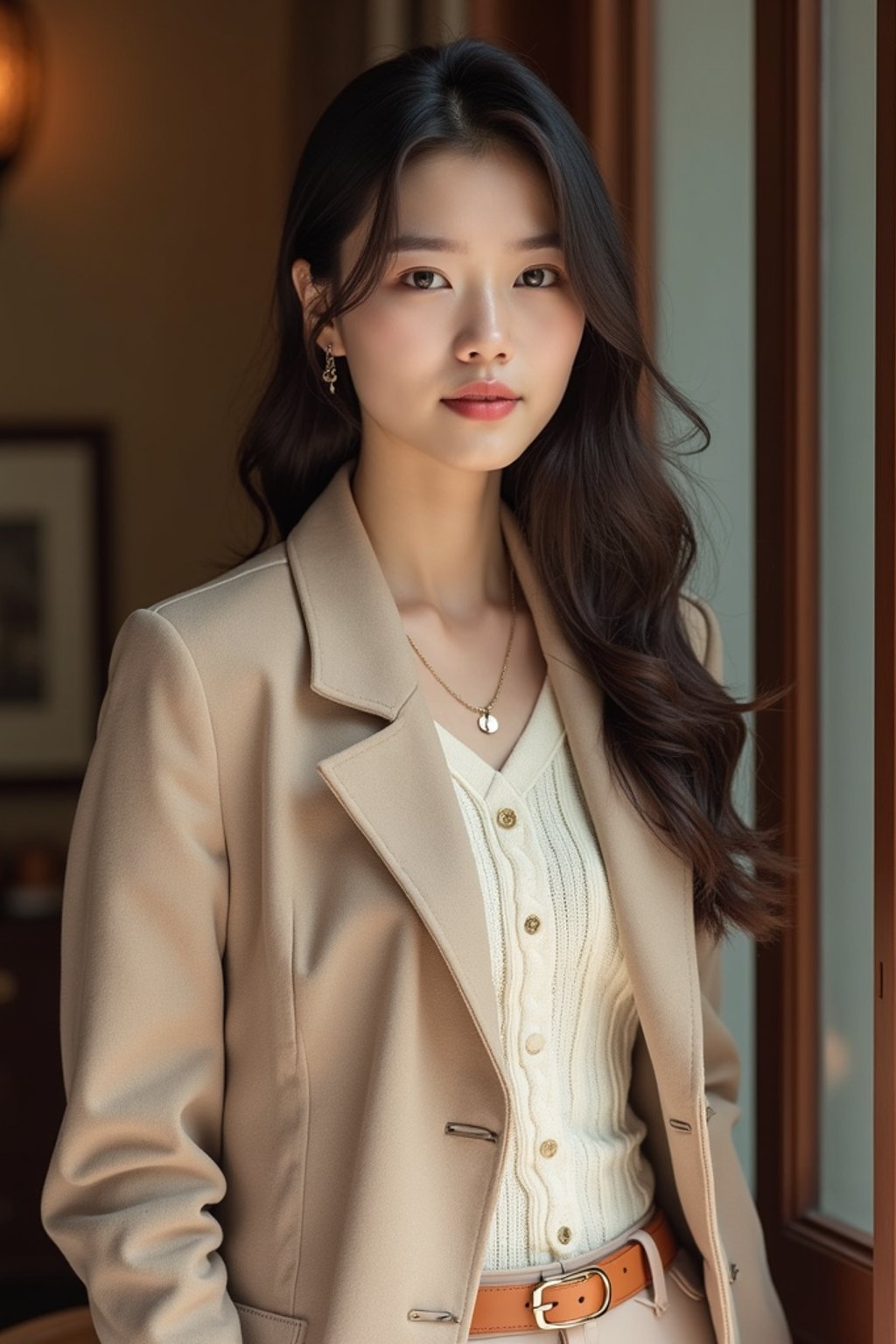 a woman in preppy style, old money aesthetic, posh style, elite school stlye, luxurious style, gossip girl neo-prep style, ralph lauren style, country club style, ivy league style