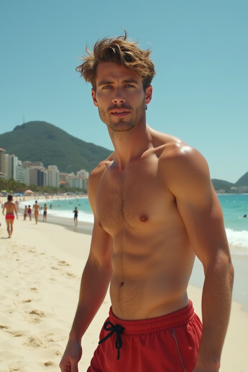 man in Rio de Janeiro at Ipanema Beach