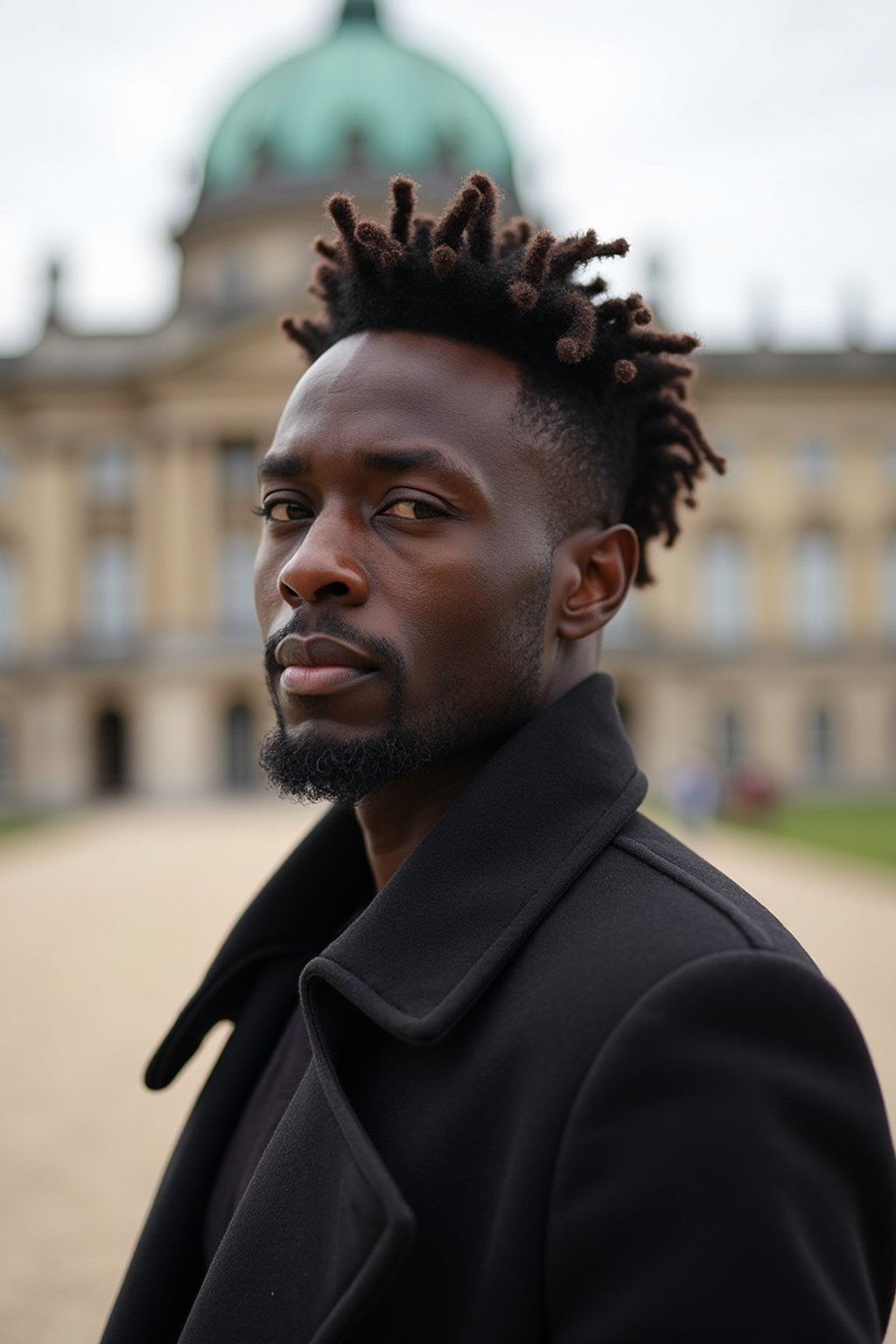 man in Vienna with the Schönbrunn Palace in the background