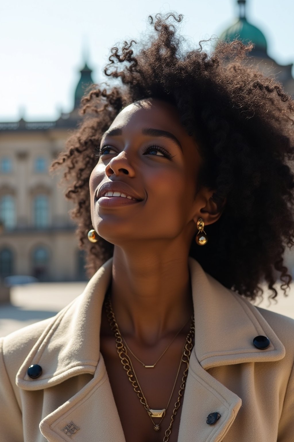 woman in Vienna with the Schönbrunn Palace in the background