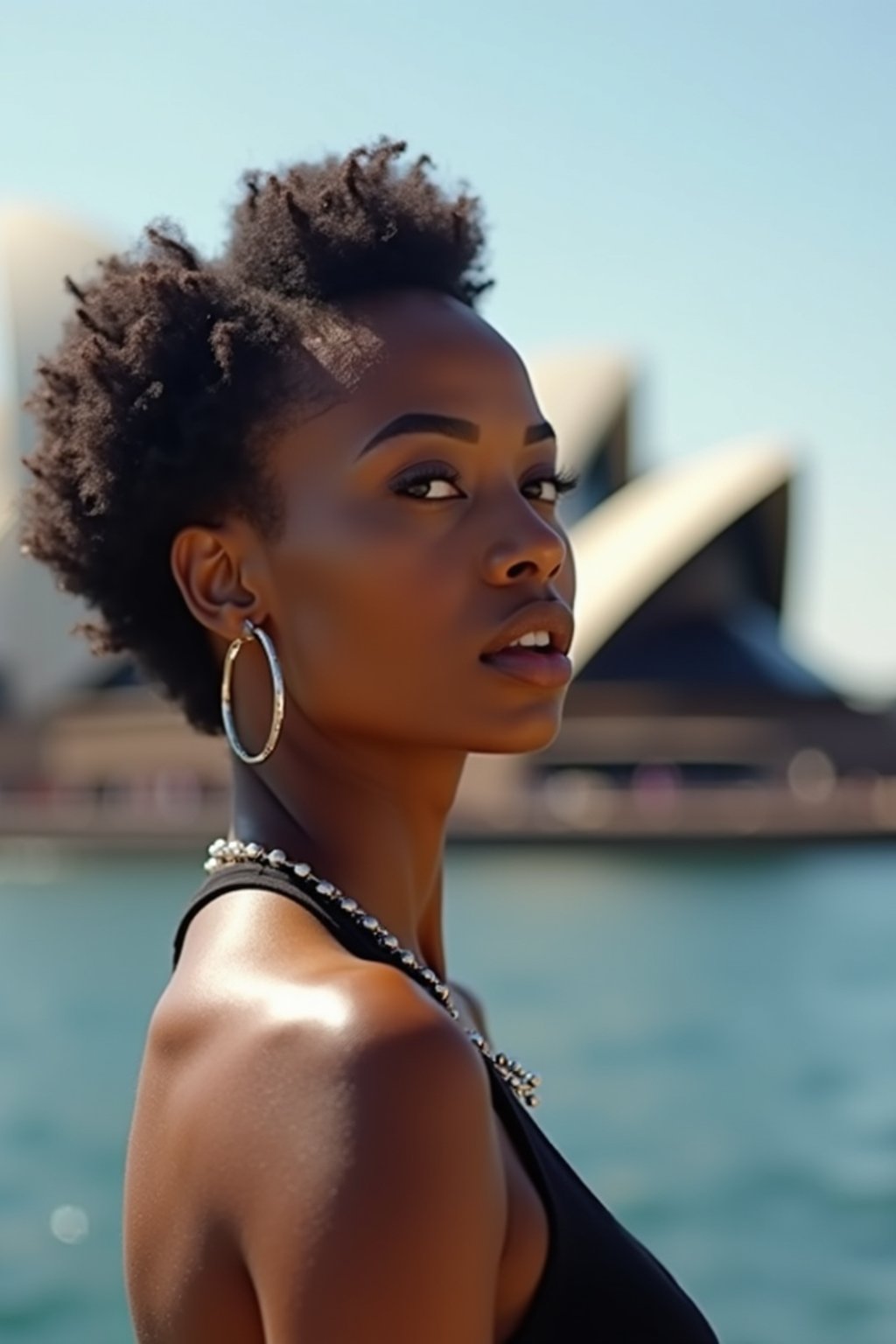 woman in Sydney with the Sydney Opera House in the background