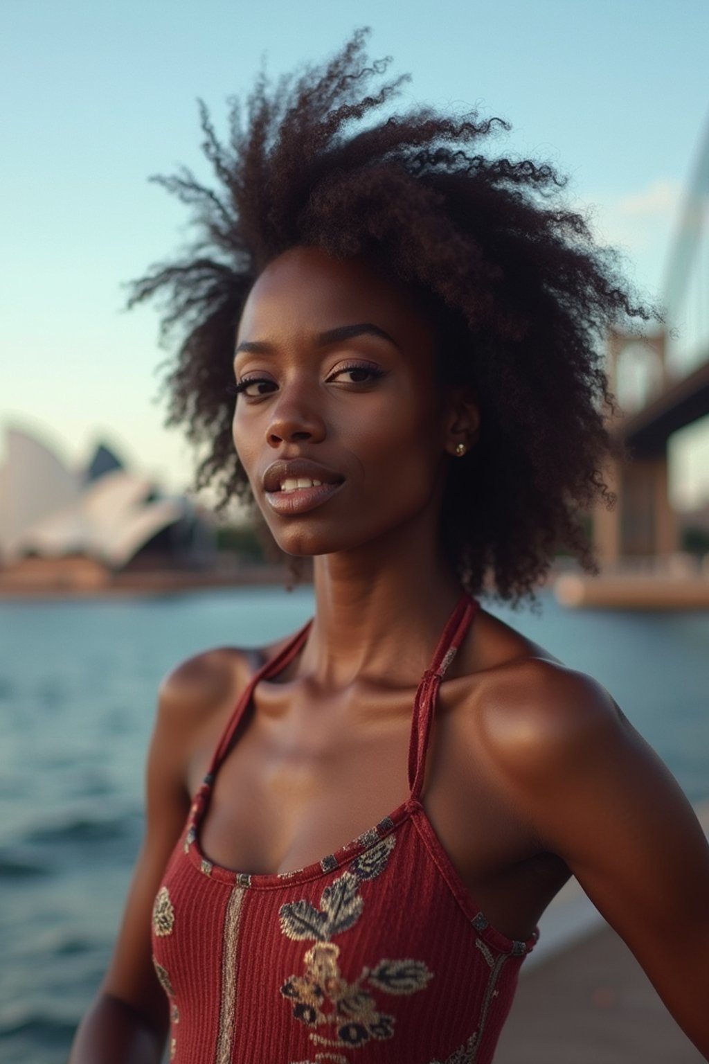 woman in Sydney with the Sydney Opera House in the background