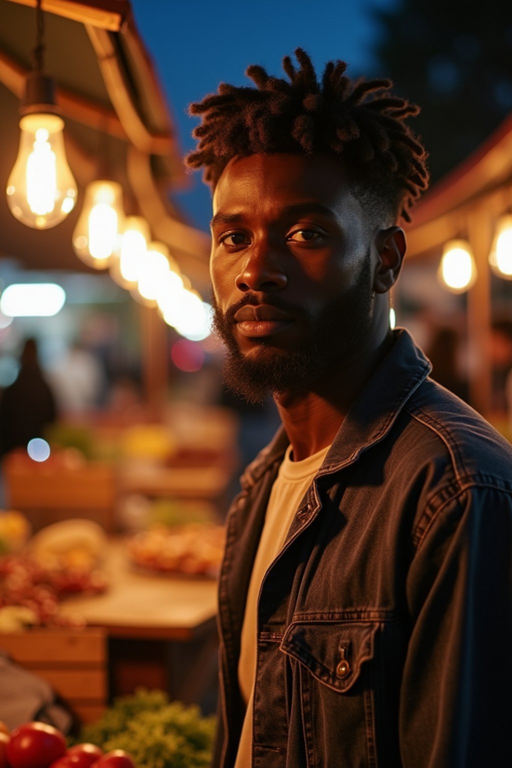 man at a pop-up food market at night, combining the love for street food with nightlife