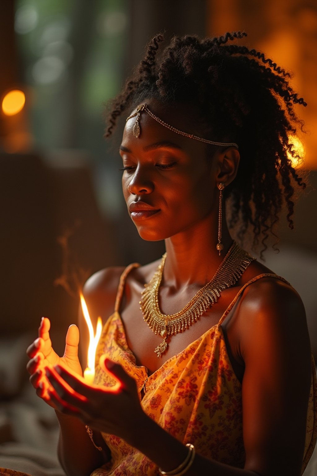 woman receiving energy healing in a healing circle