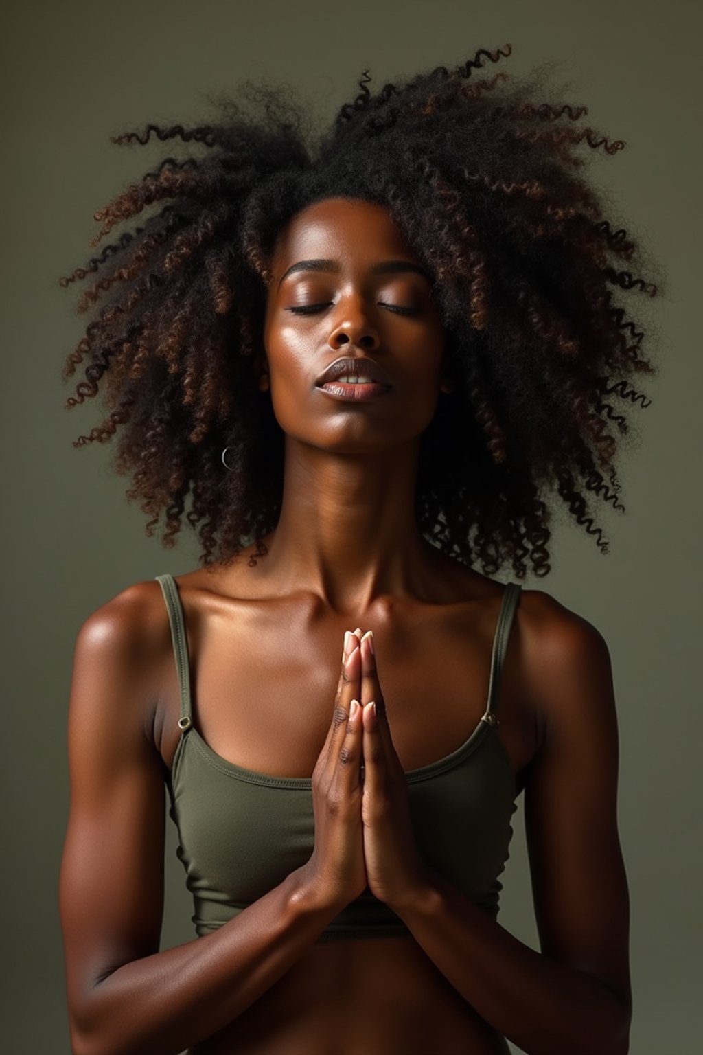 woman practicing breathwork or pranayama