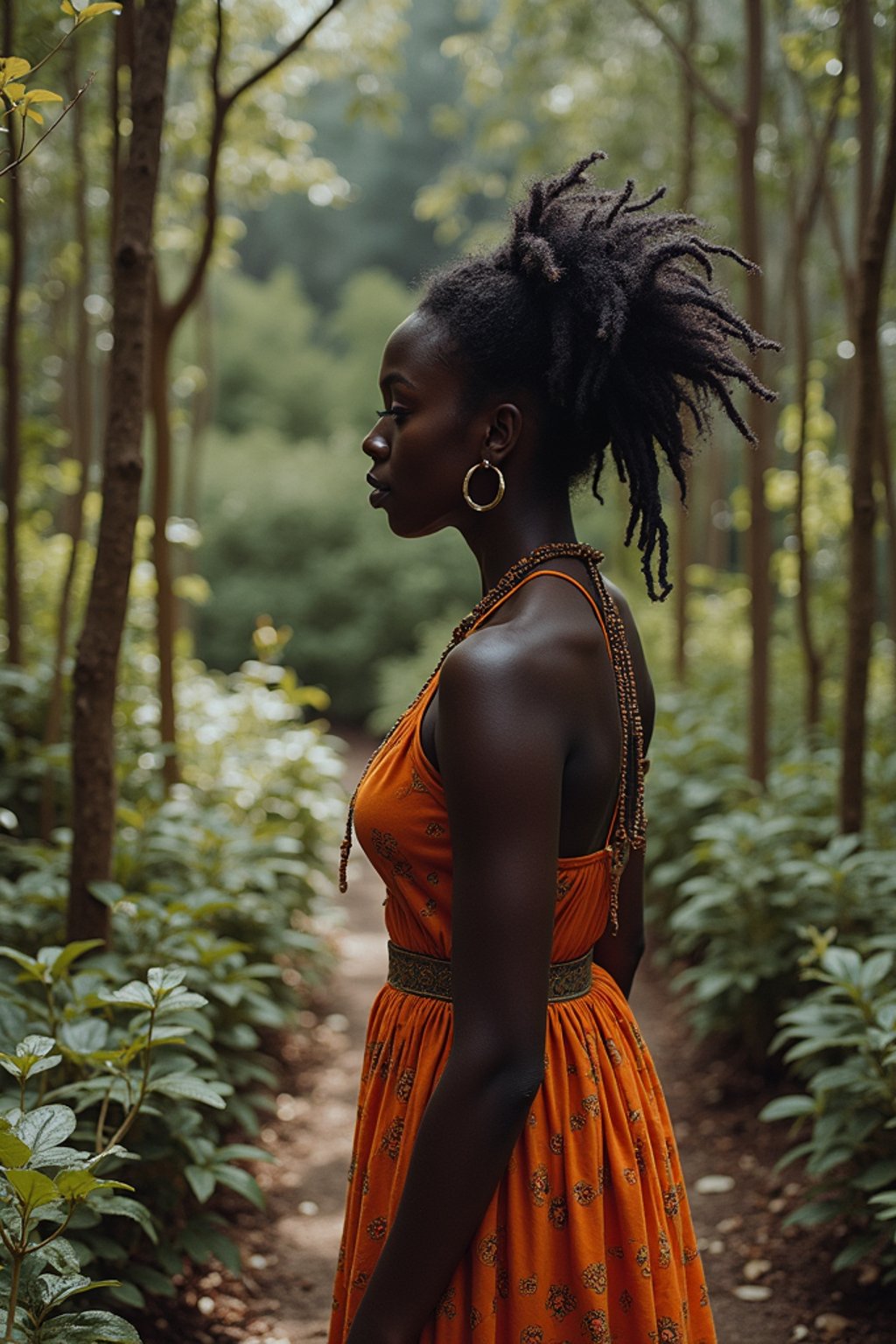 woman in a labyrinth or walking a sacred path