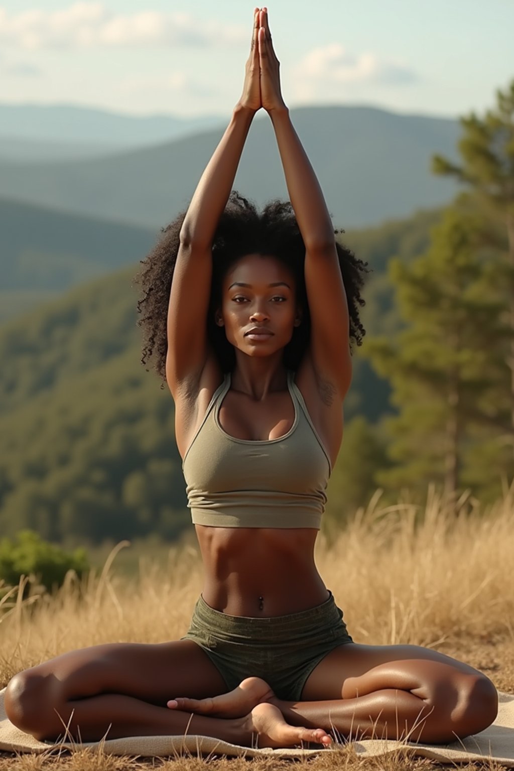 woman practicing yoga in a beautiful natural setting