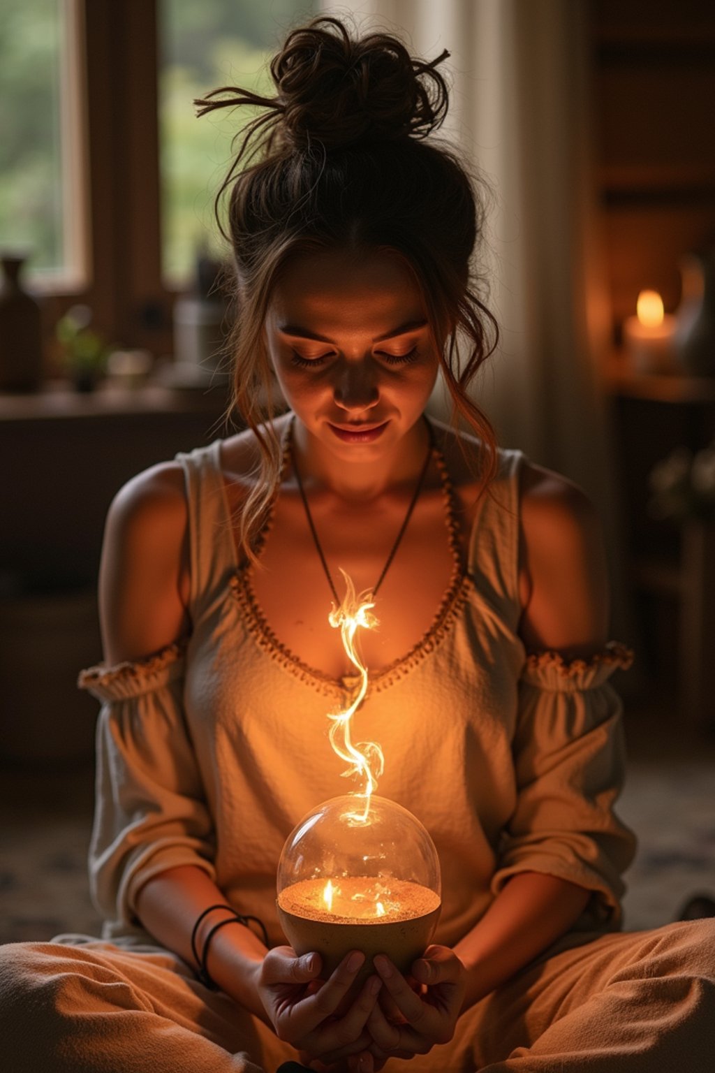 woman receiving energy healing in a healing circle