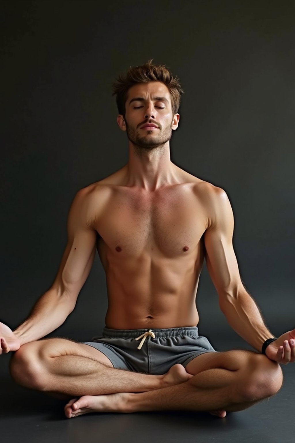 man practicing breathwork or pranayama