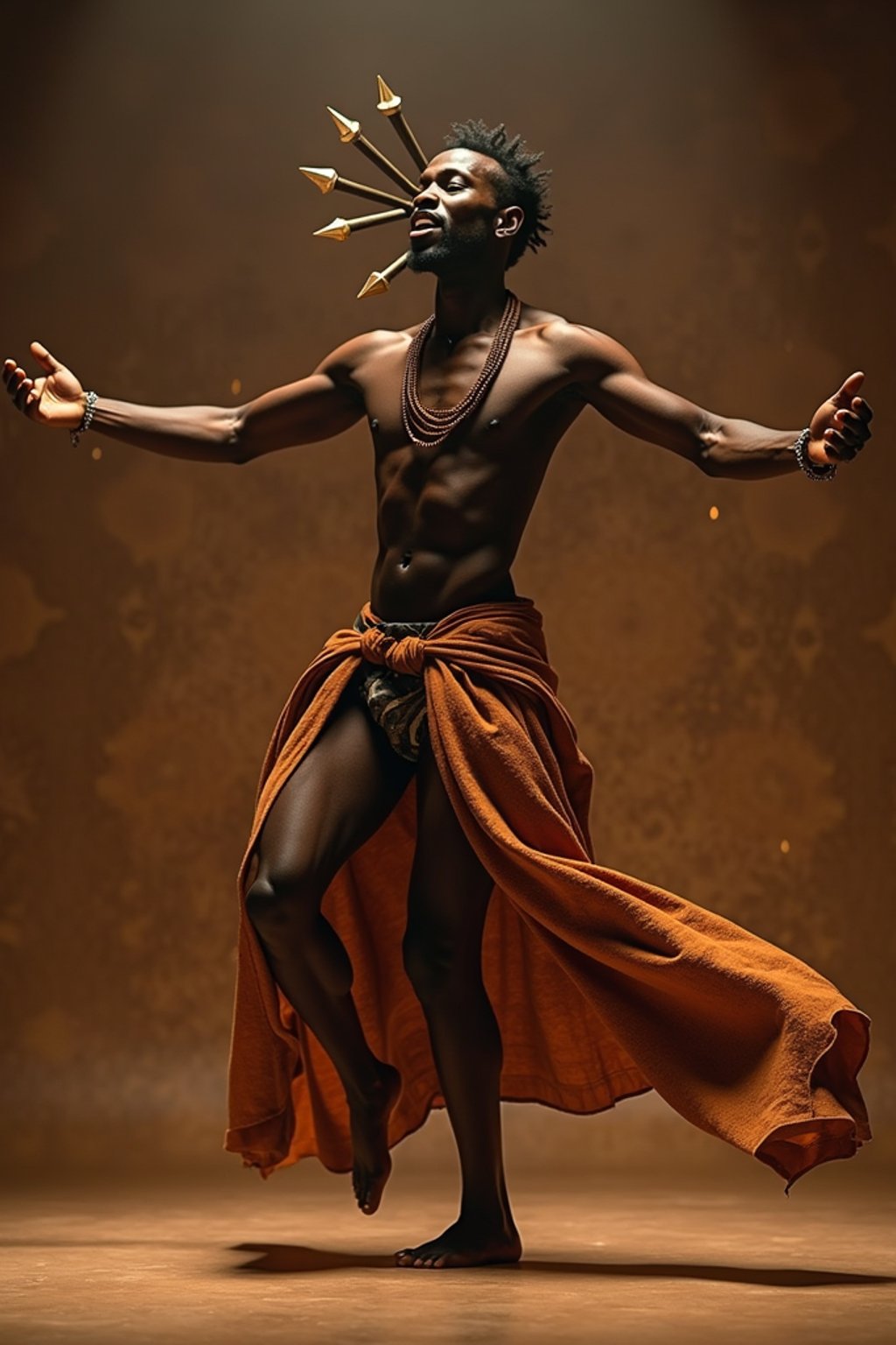 man performing a sacred dance or movement