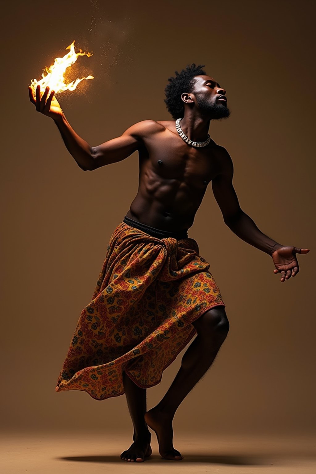 man performing a sacred dance or movement