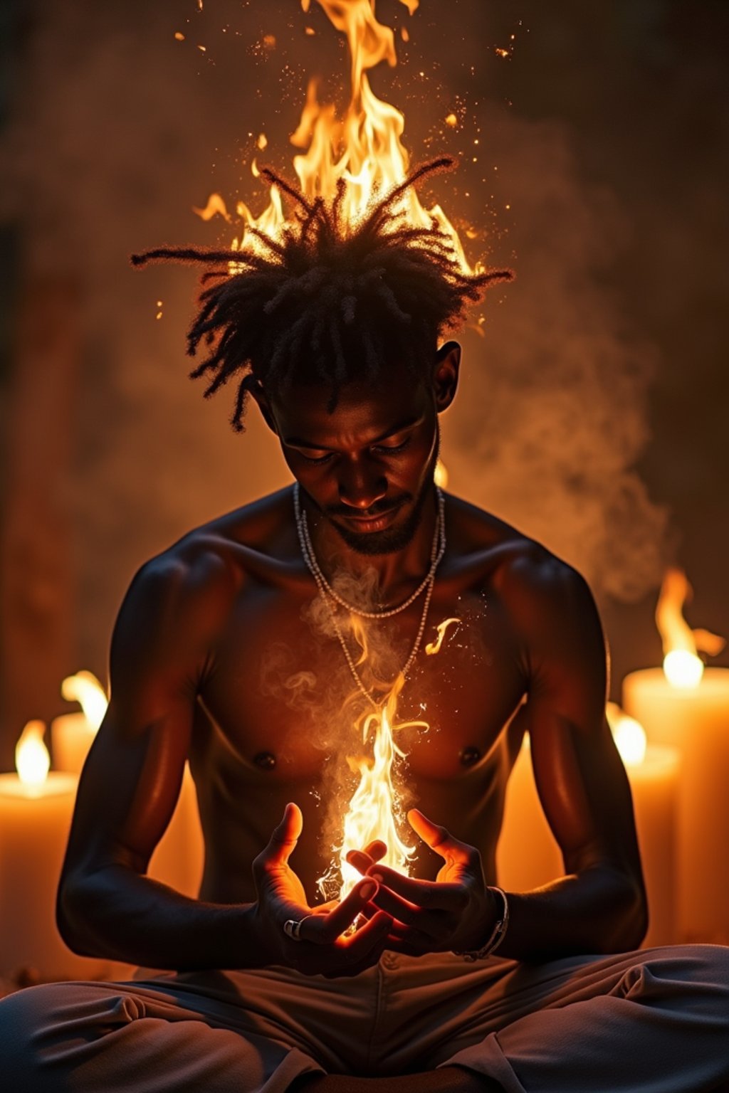 man receiving energy healing in a healing circle