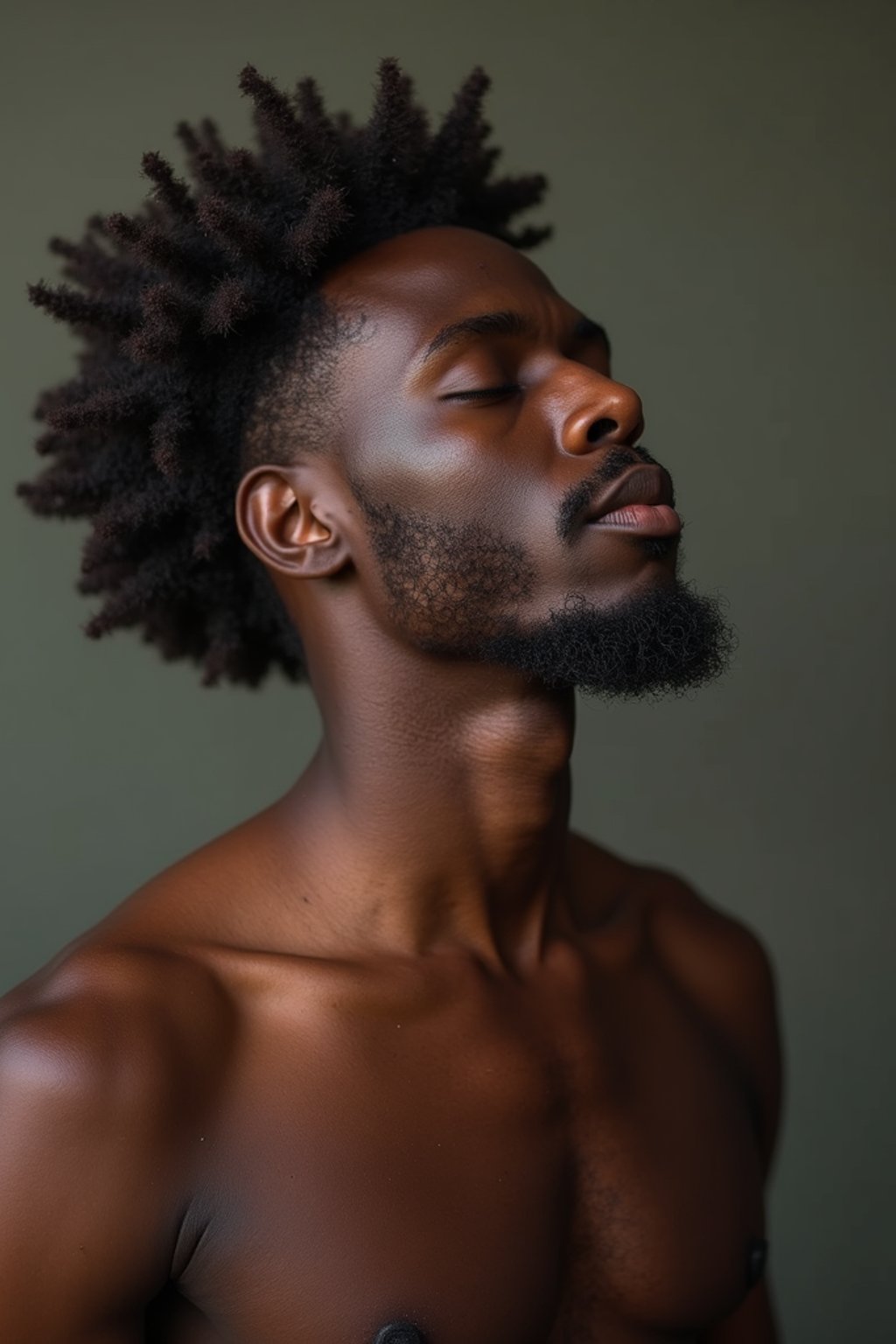 man practicing breathwork or pranayama