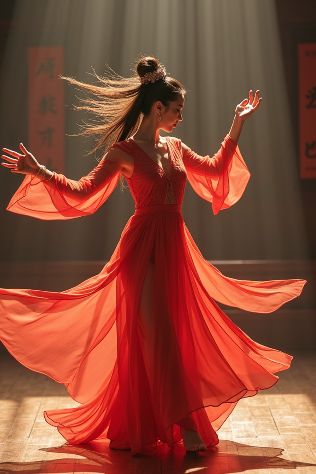 woman performing a sacred dance or movement