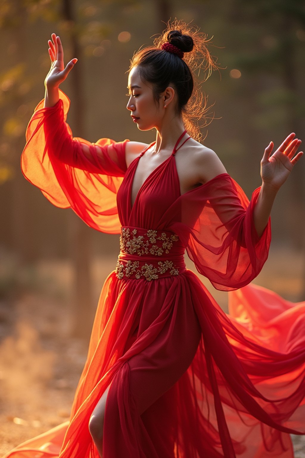 woman performing a sacred dance or movement