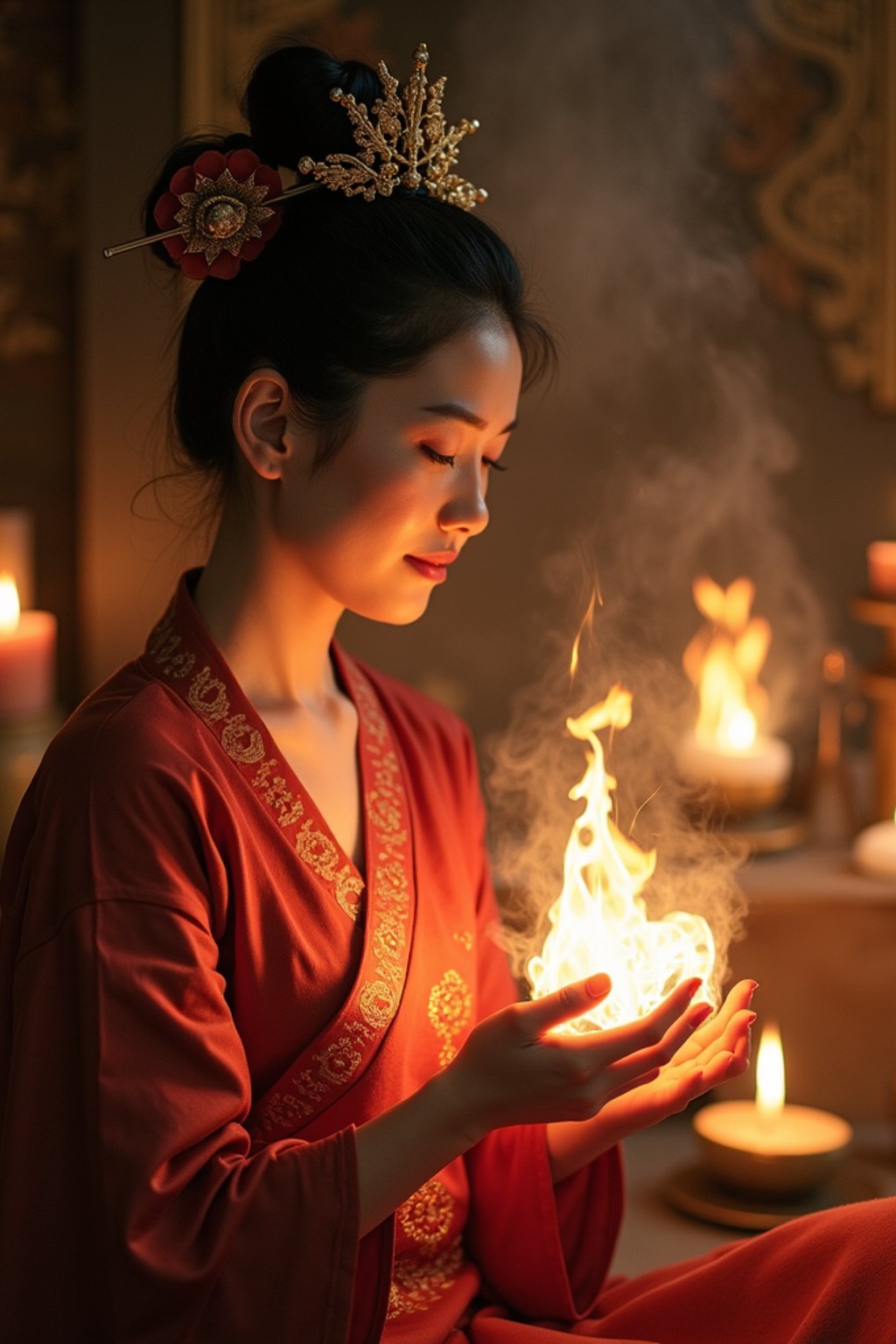 woman receiving energy healing in a healing circle